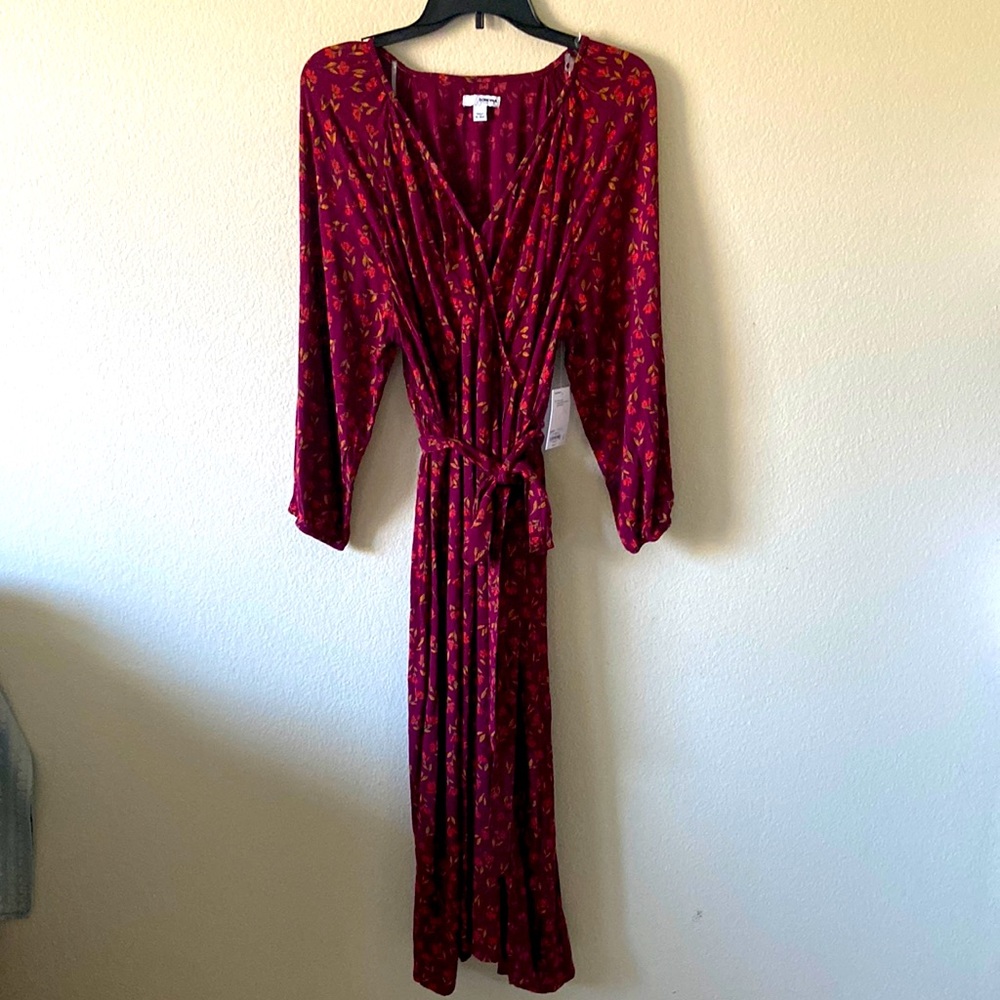 NEW Maternity Long Sleeve V Neck Maxi Dress